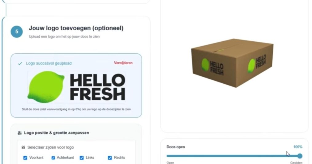 Dozen op maat berekenen met onze 3D-tool