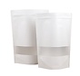 Witte stazakken met venster - 750 ml - kraft / PET / CPP - Doos 200 stuks