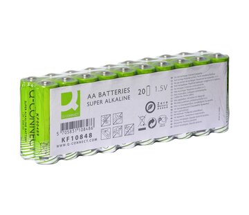 Q-CONNECT AA Batterijen Alkaline - Voordeelpak 20 Stuks