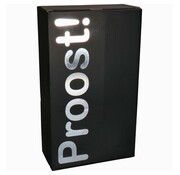Specipack Luxe Flesdoos - 2 Flessen - Proost - 19 x 9,5 x 33 cm - Zwart / Zilver - Bundel met 10 dozen