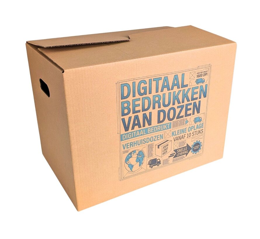 Verhuisdoos bedrukt in kleine oplage - Bundel met 10 dozen gepersonaliseerd met eigen ontwerp