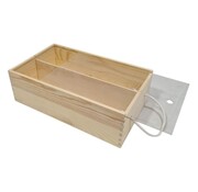 Specipack Wijnkist hout voor 2 flessen - met schuifdeksel - 34 cm x 19,5 cm x 9,5 cm - met draagkoord