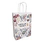 Draagtas Pasen - Witte papieren tas met Paasprint - 25 x 15 x 32 cm - Doos met 100 stuks