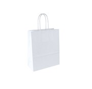 Papieren tasjes wit - 18 x 8 x 22 cm - Gedraaid Koord - 250 stuks