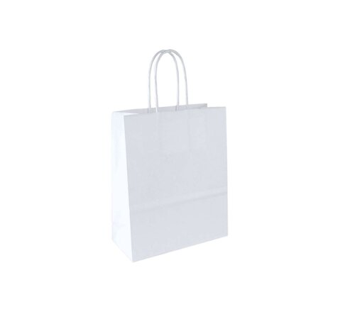 Papieren tasjes - 18 x 8 x 22 cm - Gedraaid Koord - 250 stuks