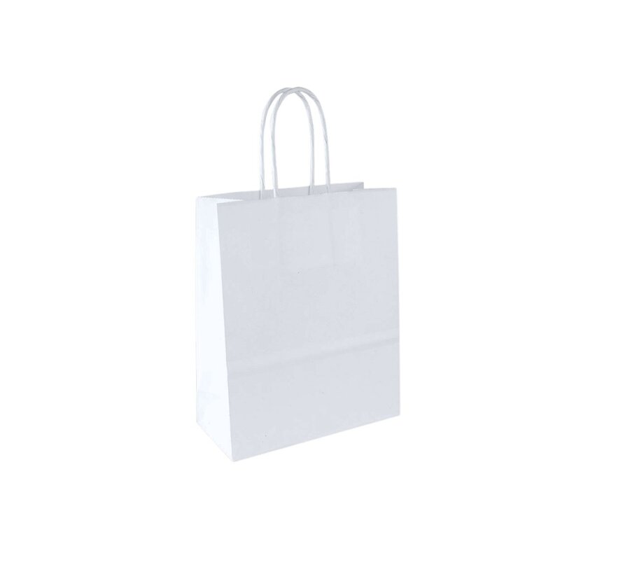 Papieren tasjes - 18 x 8 x 22 cm - Gedraaid Koord - 250 stuks