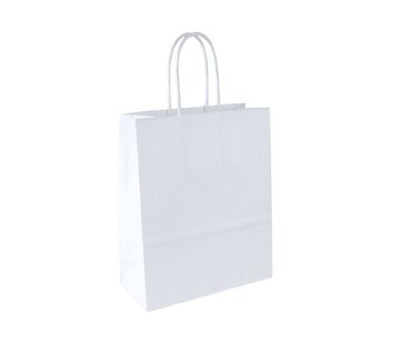 Specipack Papieren tasjes wit - 22 x 10 x 32 cm - Gedraaid Koord - 250 stuks