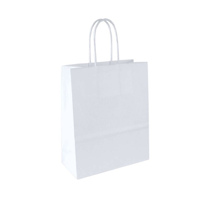 Papieren tasjes - 22 x 10 x 32 cm - Gedraaid Koord - 250 stuks