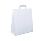 Papieren tasjes wit - 25 x 11 x 32 cm - Platte handgreep - 250 stuks