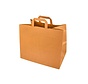 Papieren tasjes bruin - 26 x 17 x 26 cm - Platte handgreep - 250 stuks