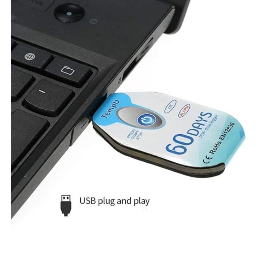 Tzone TempU02 Wegwerp Temperatuur Datalogger - Automatische PDF Functie
