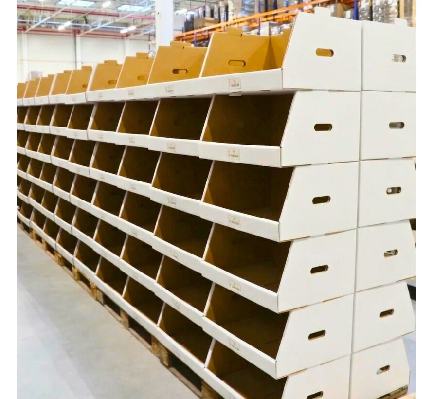 Bedrukte Kartonnen Stapelbakken - Inclusief scheidingswand - 600 x 400 x 280 mm - Per 100 stuks