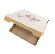 Pizzadoos golfkarton bruin bedrukt met eigen ontwerp - 20x20x4cm - Bundel met 100 stuks