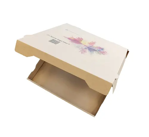 Pizzadoos golfkarton bruin bedrukt met eigen ontwerp - 40x40x4cm - Bundel met 100 stuks