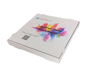 Specipack Pizzadoos golfkarton wit bedrukt met eigen ontwerp - 33x33x4,5cm - Bundel met 100 stuks