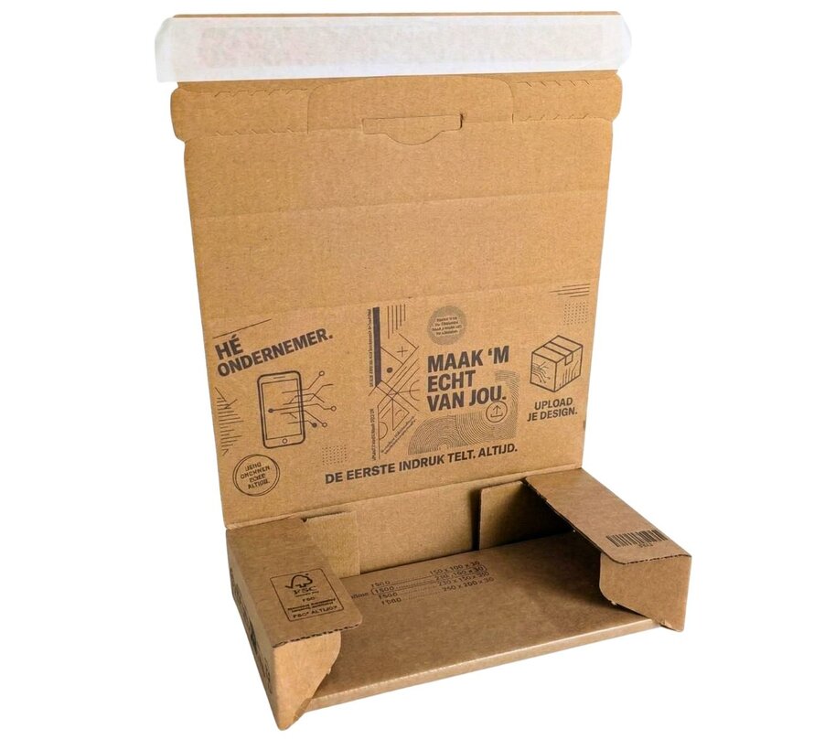 Bedrukte Fixeerverpakking voor Smartphones - 200 x 95 x 35 mm - Per 100 dozen