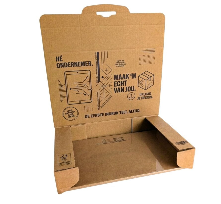 Bedrukte Fixeerverpakking voor Tablets - 310 x 200 x 50 mm - Per 100 dozen