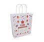 Draagtas Koningsdag - Witte papieren tas met Koningsdag Print - 18 x 8 x 22 cm - Doos met 100 stuks