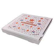Pizzadozen Koningsdag - 33 x 33 x 4 cm - Wit - 100 stuks