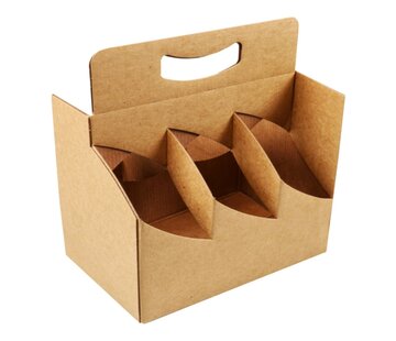 Specipack Draagtray karton - Voor 6 bierflessen - 15 stuks in verpakking