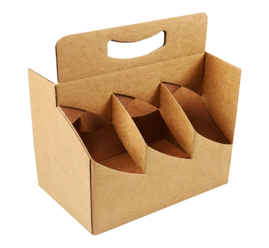 Draagtray karton - Voor 6 bierflessen - 15 stuks in verpakking