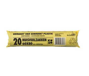 KOMO Afvalzak (huisvuilzak) 60x80cm Doos a 15x20 stuks