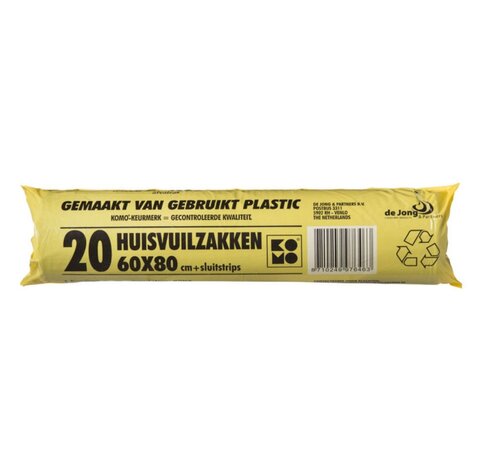KOMO Afvalzak (huisvuilzak) 60x80cm Doos a 15x20 stuks