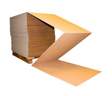 Eindloos karton - Gerild voor dozen van 20 x 20 cm - Pallet met 172 strekkende meter