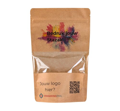 Specipack Bedrukte stazakken kraft - 100ml - 85x125mm - 200 stuks