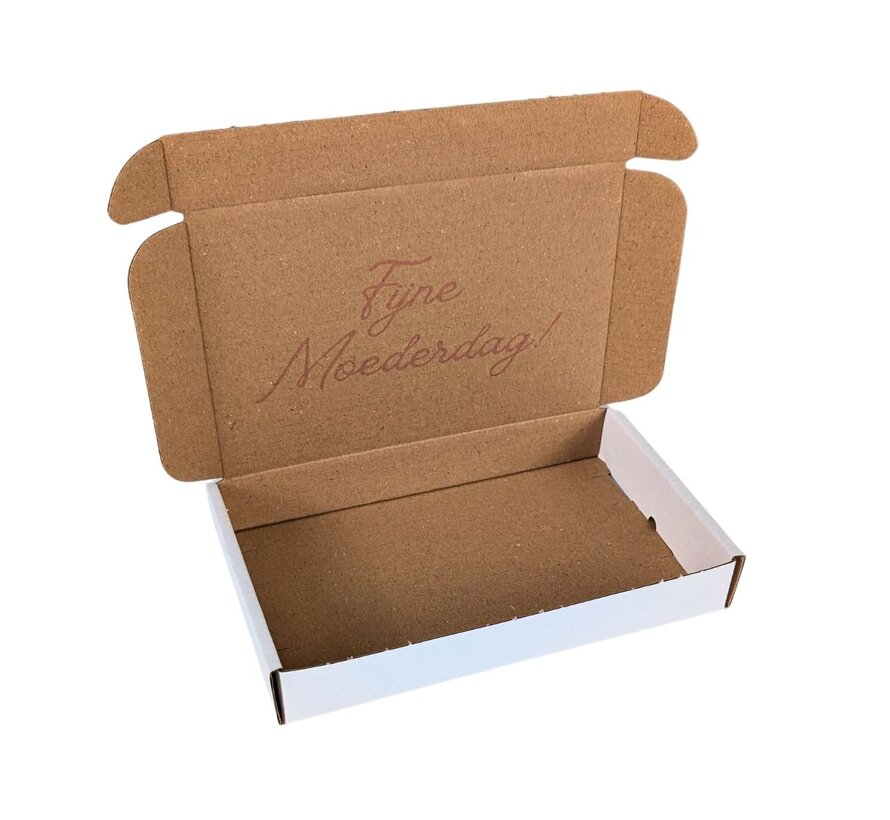 Brievenbusdozen Moederdag - 180 x 115 x 30 mm A6 Wit - 100 stuks - Dubbelzijdig bedrukt