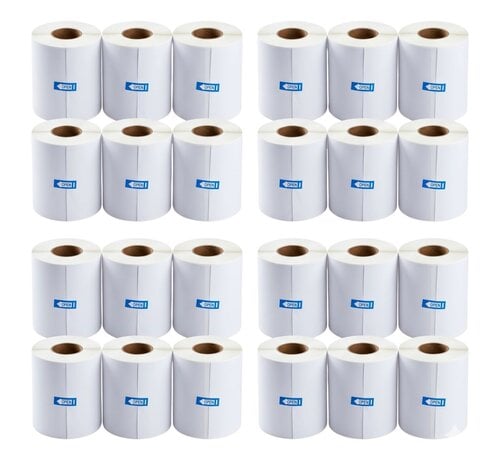 Verzendetiketten 102 x 150 mm - 300 Labels / Rol - Kern 25 mm - Per doos met 48 rollen