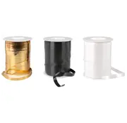 Krullint - 10mmx250m - zwart/wit/goud