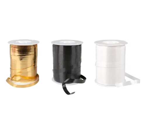 Krullint - 10mmx250m - zwart/wit/goud