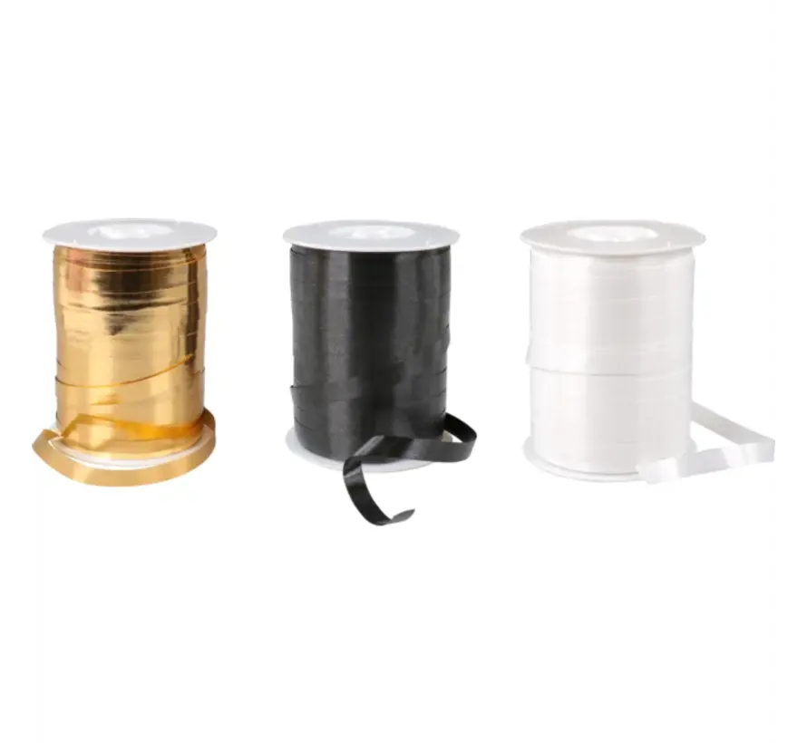 Krullint - 10mmx250m - zwart/wit/goud