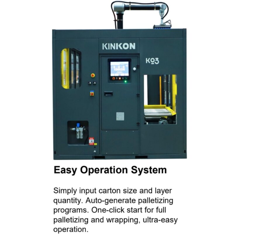 KINKON K03: Compacte All-in-One Palletiseermachine & Wikkelaar