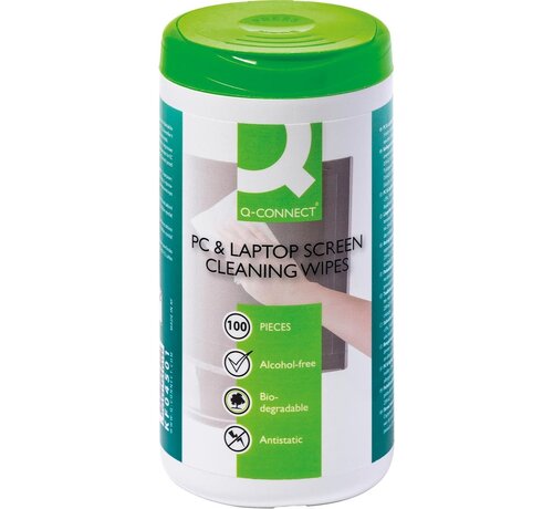 Kineon Q-CONNECT reinigingsdoekjes voor PC- en notebookschermen - 100 doekjes