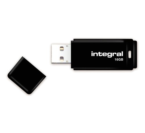 Integral Integral USB 2.0-stick 16GB - zwart - per stuk