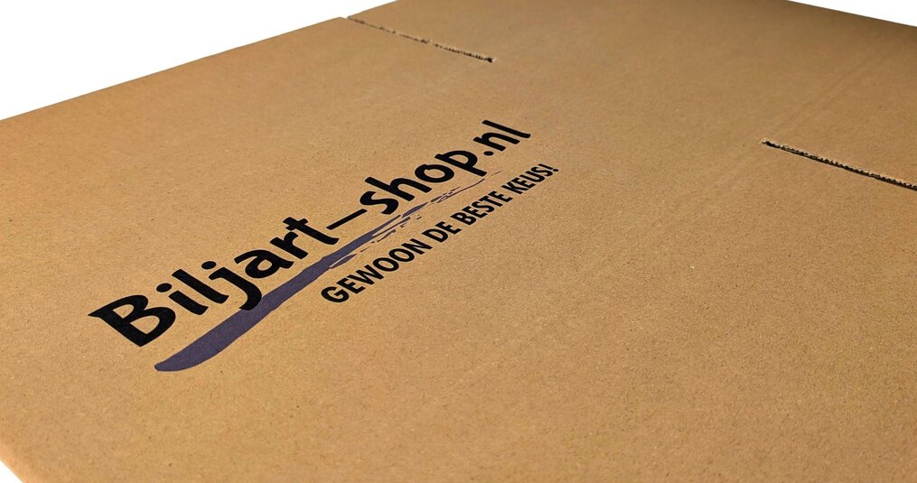 Bedrukte dozen voor Biljart-shop.nl