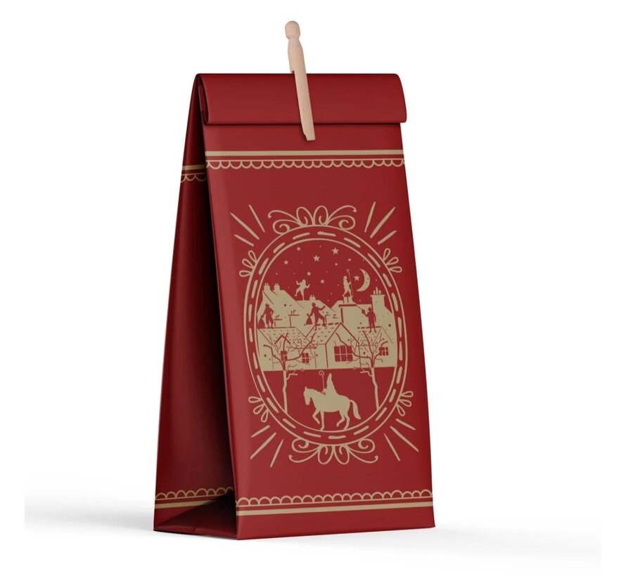 Sinterklaas geschenkzak 20 x 10 x 47 cm - Doos met 50 zakken inclusief knijpers
