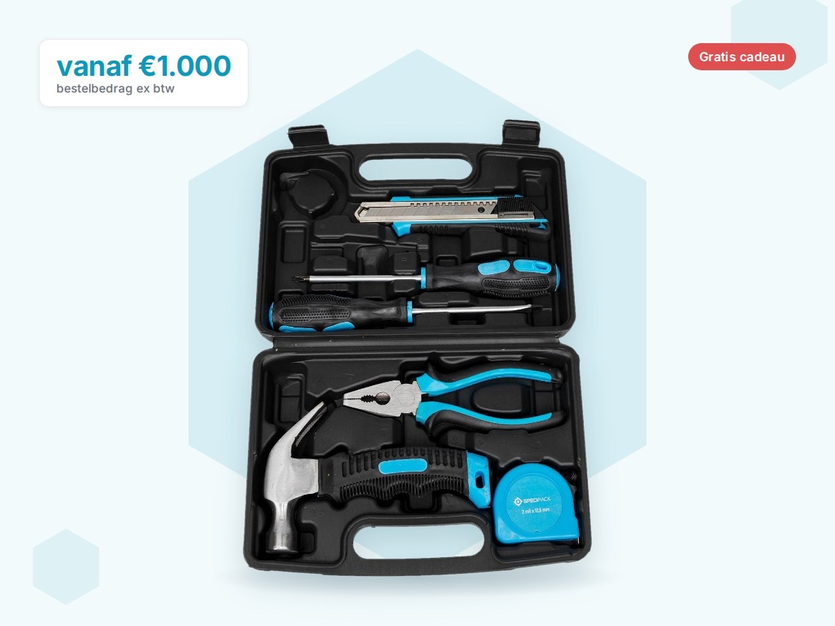 Specipack gereedschapskist 6-delig, gratis bij bestellingen vanaf 1.000 euro
