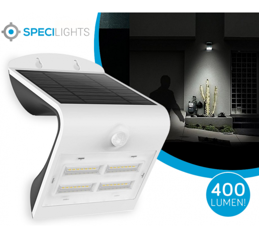 Solar LED Muurlamp met Sensor 3W - IP65, volledig waterdicht - 3 unieke lichtstanden - Buitenverlichting