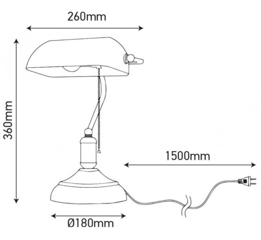 Specilights Notarislamp Groen - Bureaulamp E27