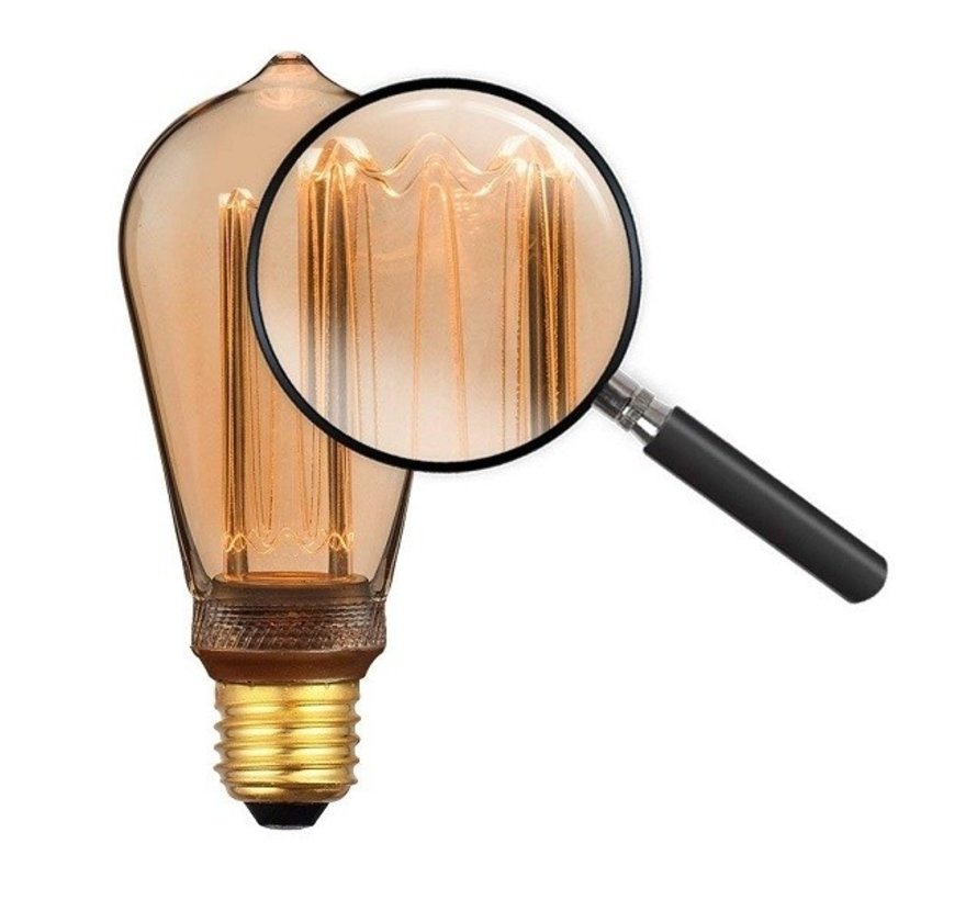 LED Kooldraadlamp E27 3-staps dimbaar ST64 Vintage - 5W Dimmen met Schakelaar en Geheugen
