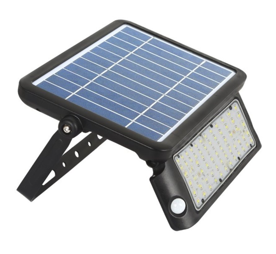 10W LED Solar Bouwlamp met Sensor - Bewegingssensor, Lichtsensor en Zonnepaneel