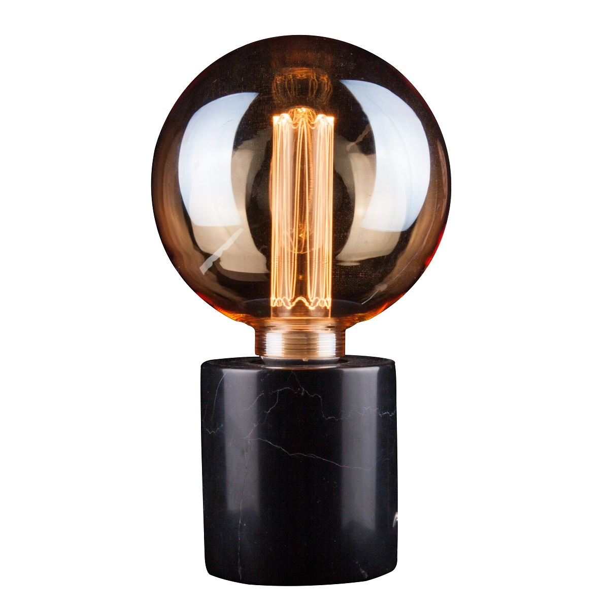 Marmeren Tafellamp Zwart - E27 Fitting - Ronde Vorm Kleur - LedlampshopXL