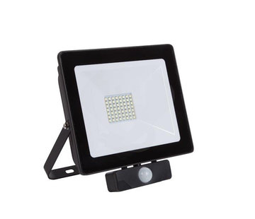 100W LED Bouwlamp met Sensor Zwart - 6000K