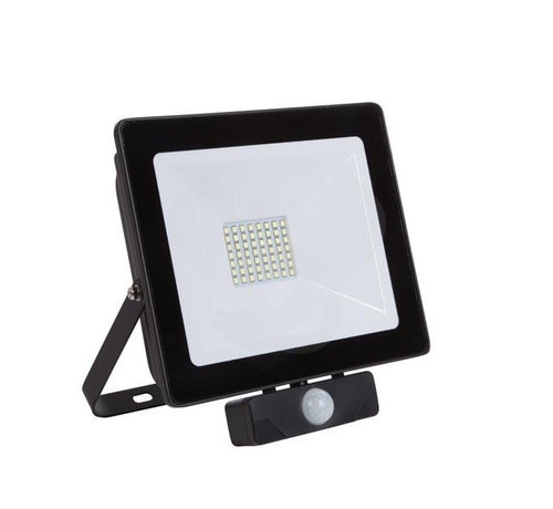 100W LED Bouwlamp met Sensor Zwart - 6000K