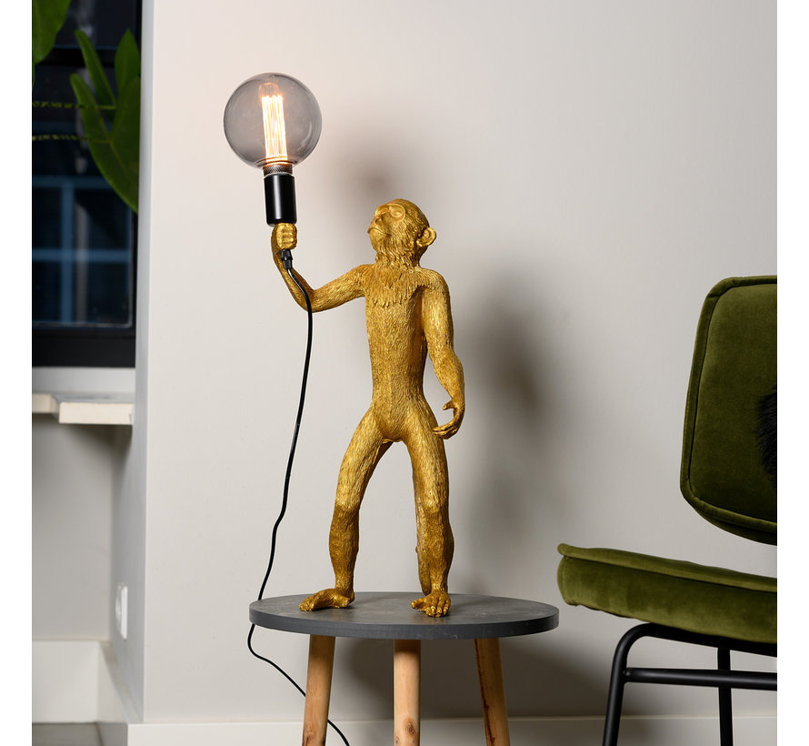 Tafellamp Aap - Gouden Aaplamp - Monkey Lamp Staand