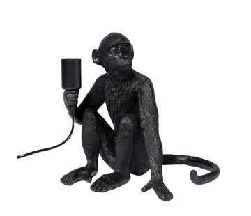 Tafellamp Aap - Zwarte Aaplamp - Monkey Lamp Zittend