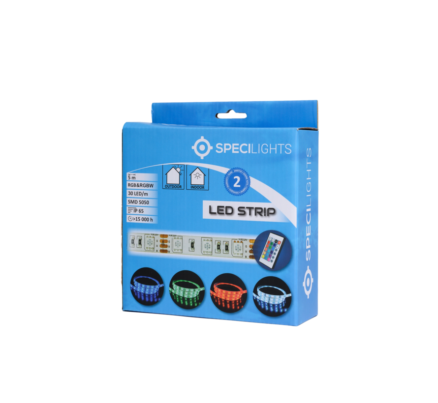 LED strip RGB IP65 Waterdicht - Complete set - Plug&Play - 5 Meter - Met afstandsbediening